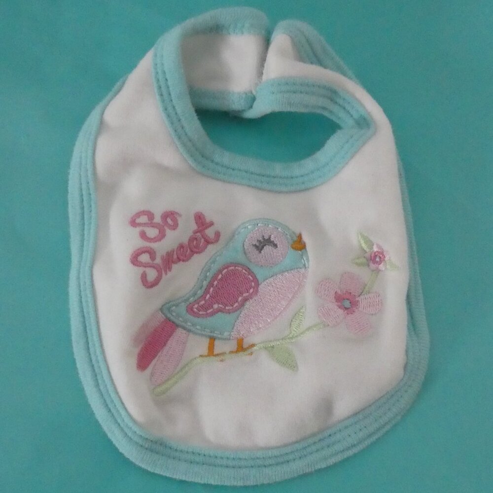 Unbranded | OS One Size | Embroidered Bird Baby Bib